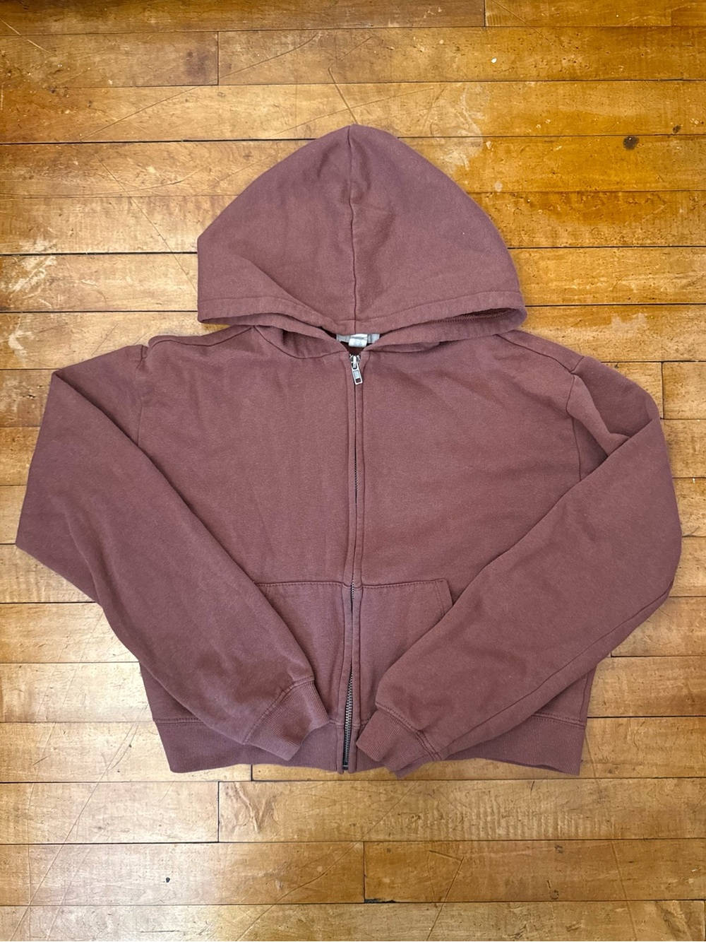 Full Tilt Cropped Rust Brown Hoodie